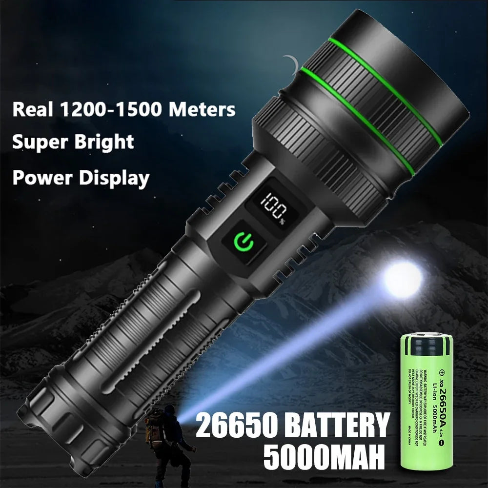 4.2V 26650 Lithium Battery 5000MaH High-capacity Rechargeable Battery 3C Discharge for Torch with Free a P50 LED Flashlight Gift