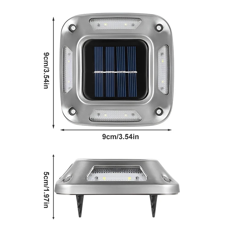 Solar Driveway Lights Garden Lights IP65 Waterproof LED Solar Wall Lights Buried Lights Outdoor Warning Step Lights