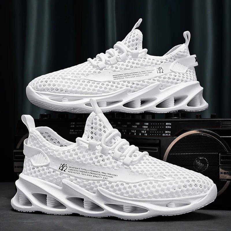 2023 New Summer Sneakers Men Mesh Breathable Running Tennis Shoes Outdoor Sports Tenis Masculino White Casual Walking Shoes