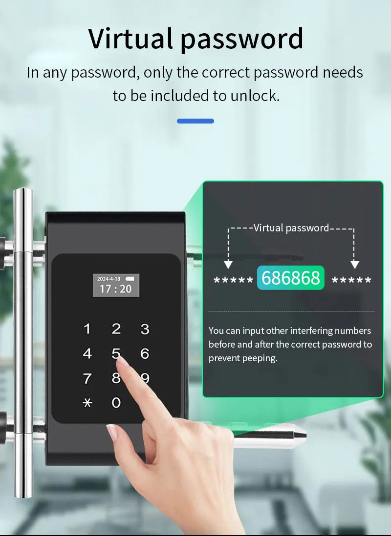 Tuya App Control Fingerprint Smart Lock High Secure Door U-Shaped Lock Bluetooth IC Card Electronic Digit Lock Office Anti Theft