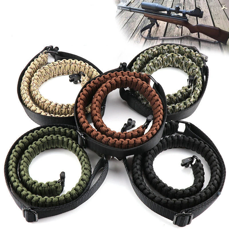 Outdoor Rifle Sling 550 Paracord Sling Tactical 2 Point Sling with Tri-Lock Swivel Ar15 Shotgun Accessories Hunting Camping Gear