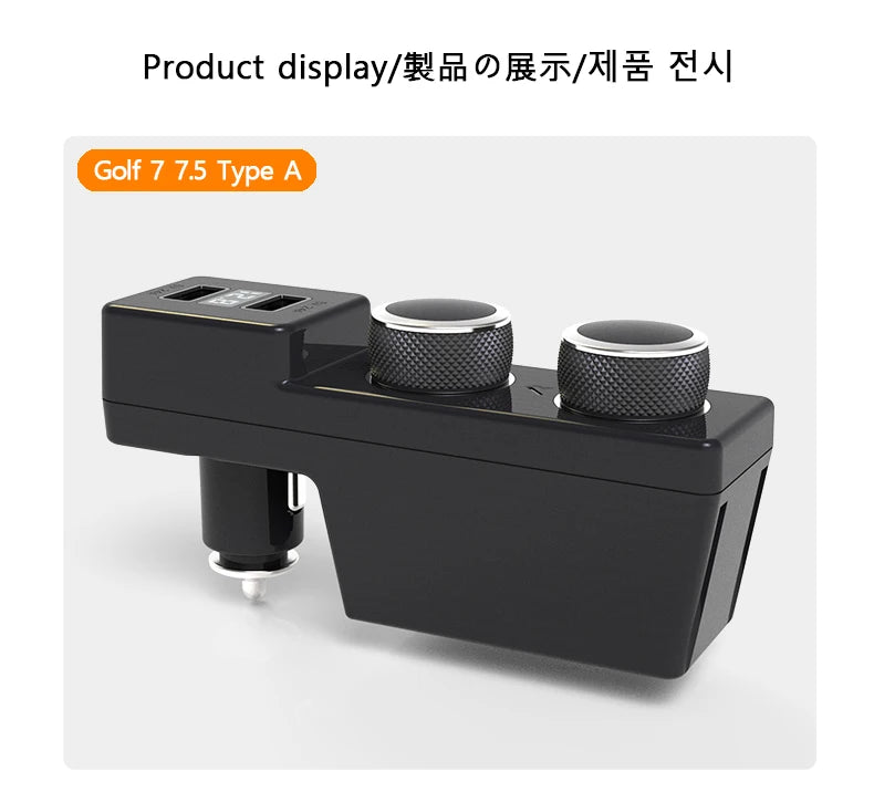 USB Car Charger for Volkswagen Golf 7 and Golf 7.5 Car Electronics Accessories Cigarette Lighter Fast charging for Xiaomi iPhone