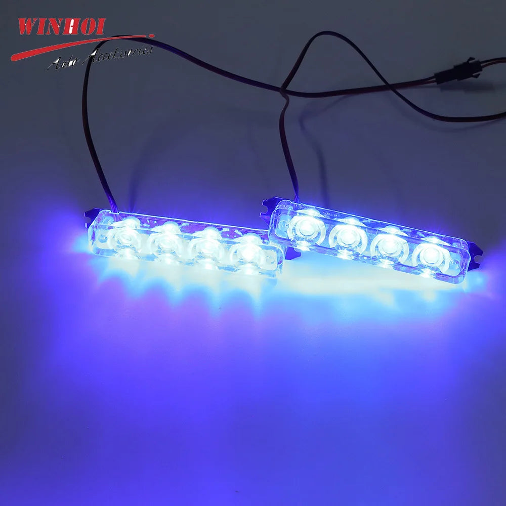 6/4 Led Warning Strobe Lights Bar 12V Amber Blue Red Police Emergency Beacon Car Motorcycle Stroboscopes Safety Police Lights