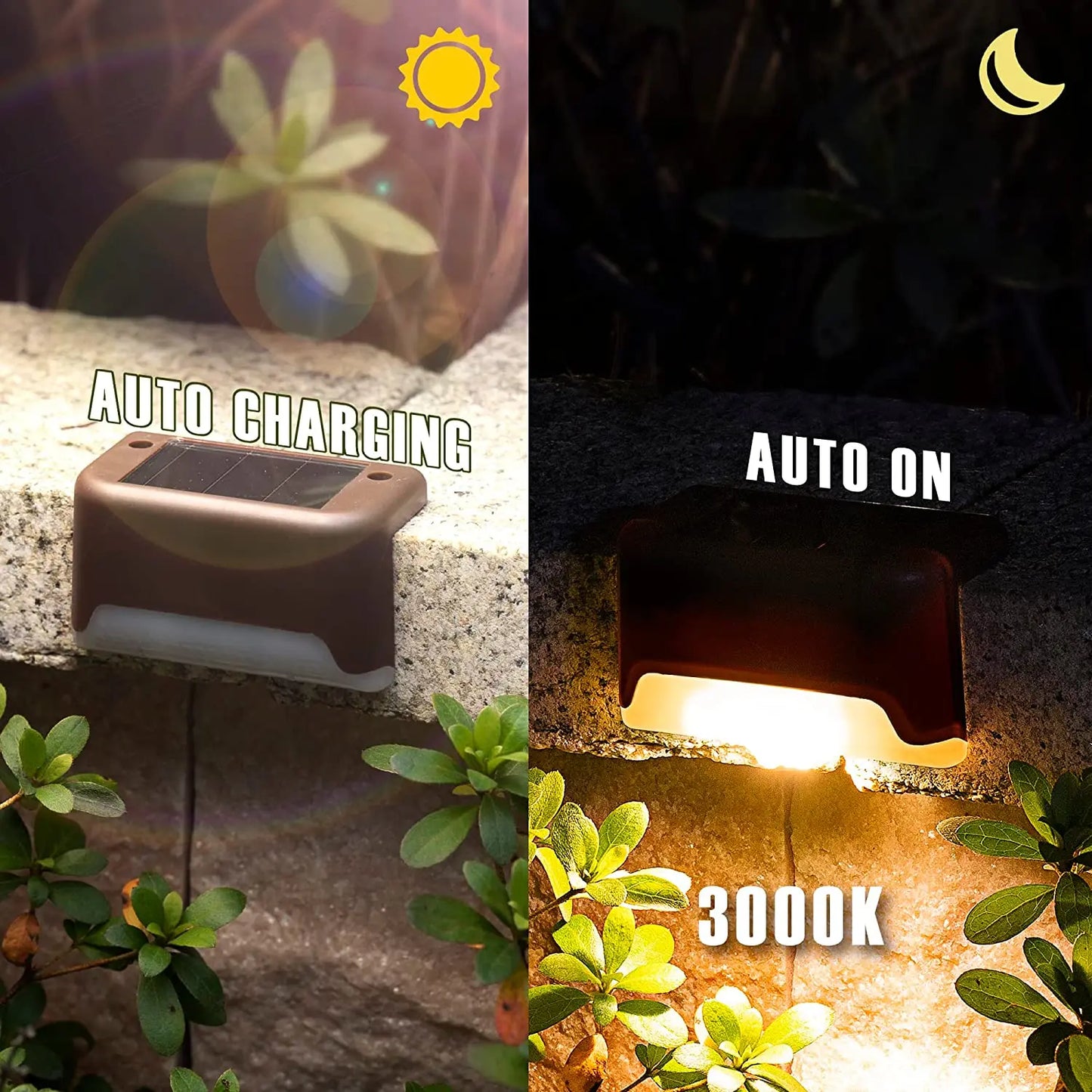 24 Pack Solar Deck Lights Outdoor Step Lights Waterproof Led Solar Lamp for Railing Stairs Step Fence Yard Patio and Pathway