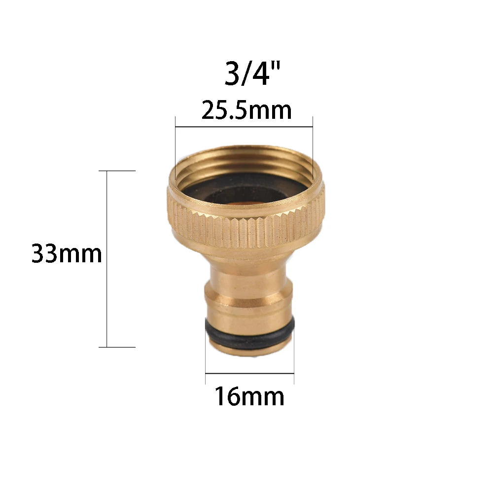 1/2'' 3/4'' 1'' Brass Tap Quick Connecter 16mm 20mm Copper Hose Coupling Adapter Garden Tubing Repair Watering Gun Fittings Tool