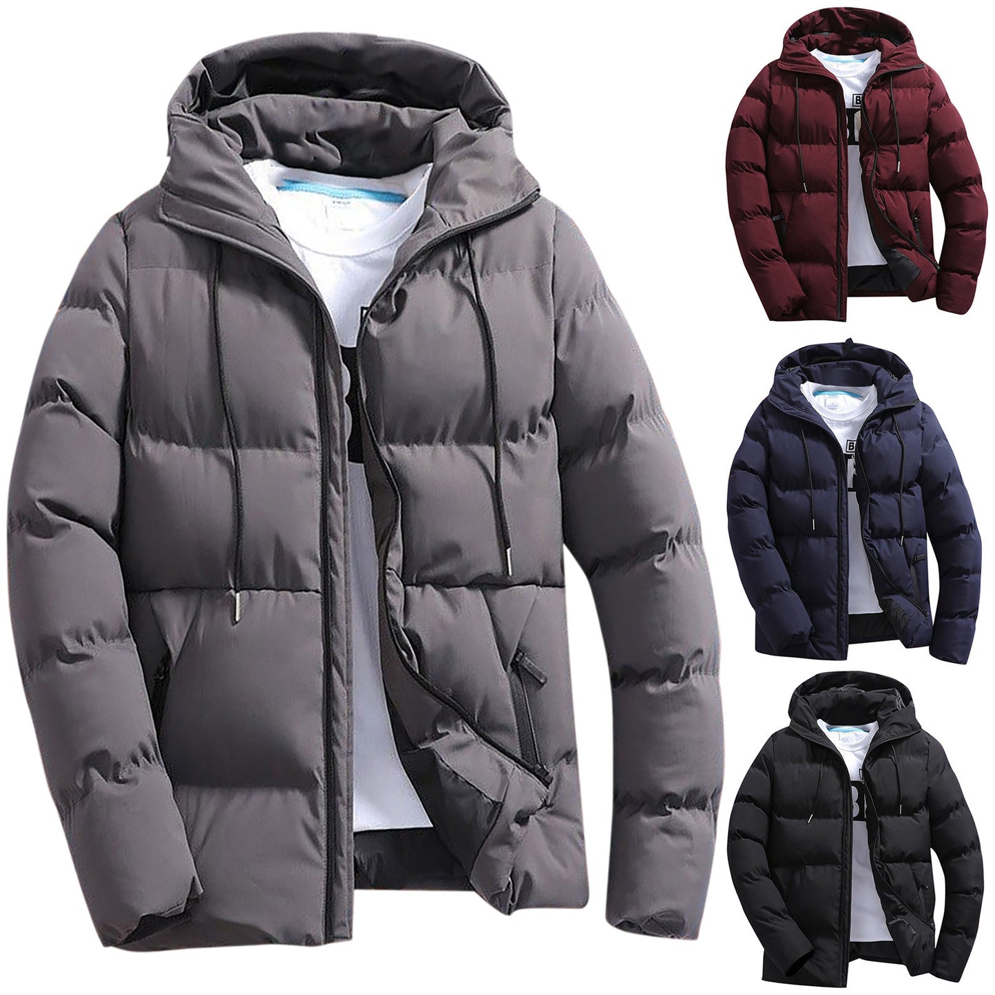 Fashion Parkas Men Winter Overcoat Men's Casual Jacket Warm Hooded Thick Puffer Jacket Men Winter Coat Outwear Business Hombre