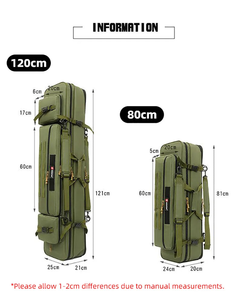 Fishing Rod Bag 70CM-130CM Multifunctional Waterproof Bags Large Fishing Reel Gear Outdoor Tactical Backpack Storage Case XA203G