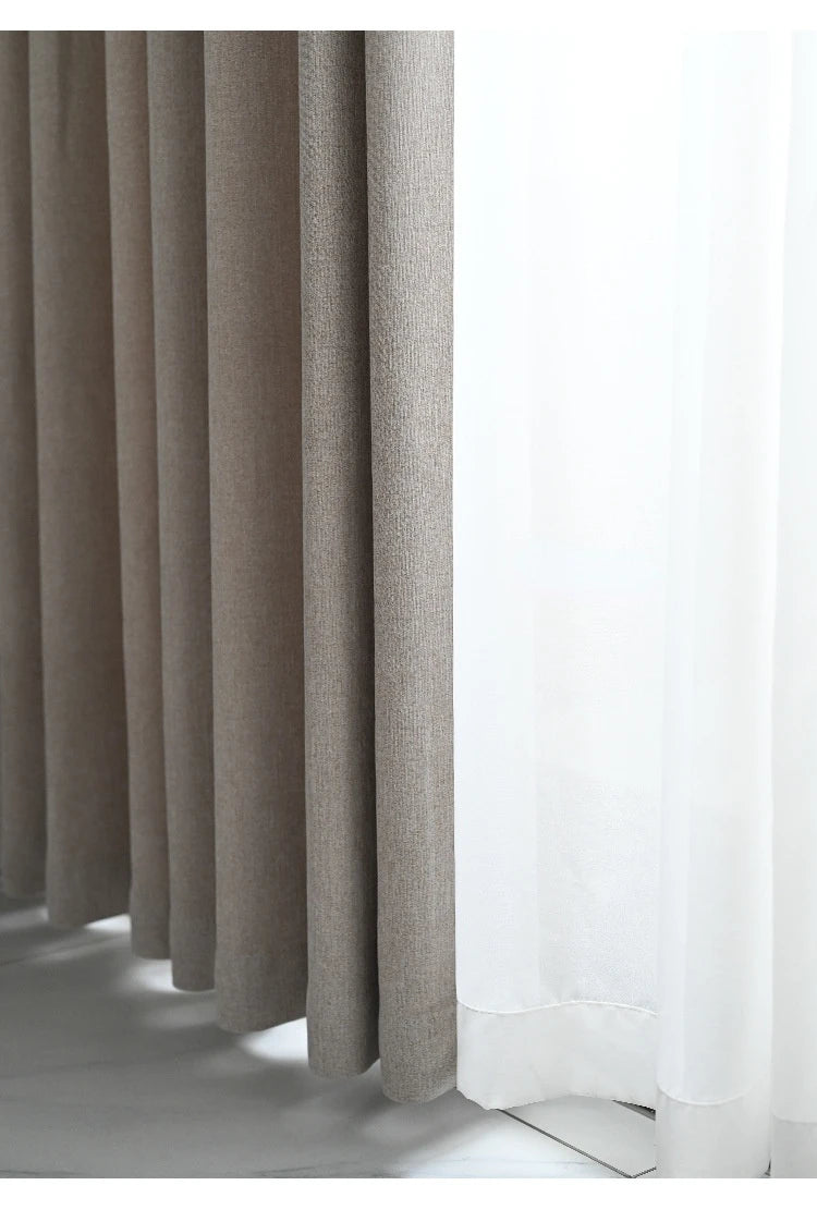 Japanese Nordic Cotton and Linen Curtains for Living Room Bedroom Blackout Curtain Decoration Custom Finished Partition Curtain