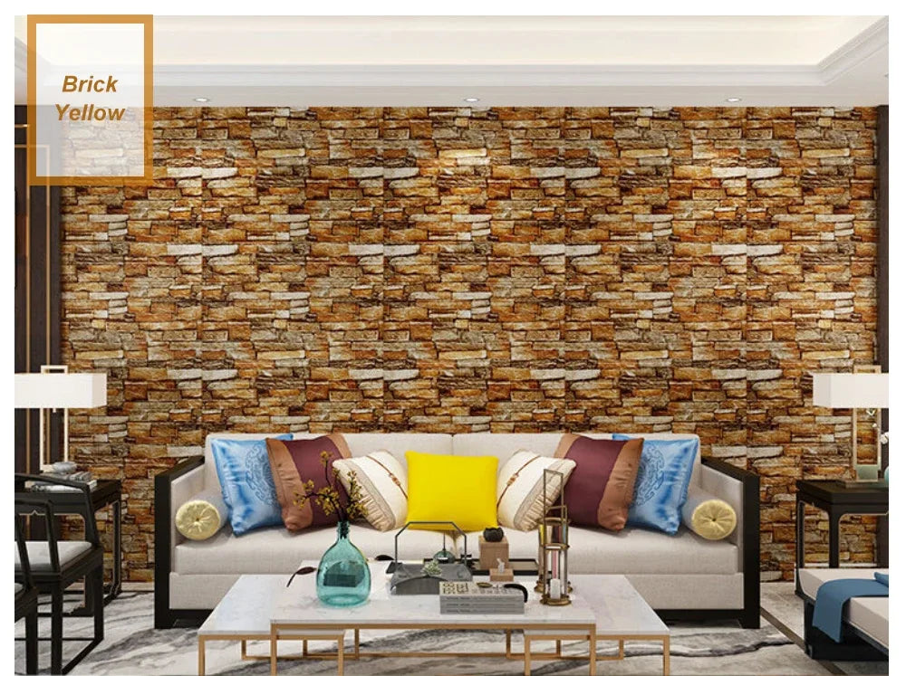 20 Pcs 3D Wall Stickers Brick Pattern Wallpaper DIY Waterproof for Living Room Bedroom Kitchen Background Home Wall Decoration