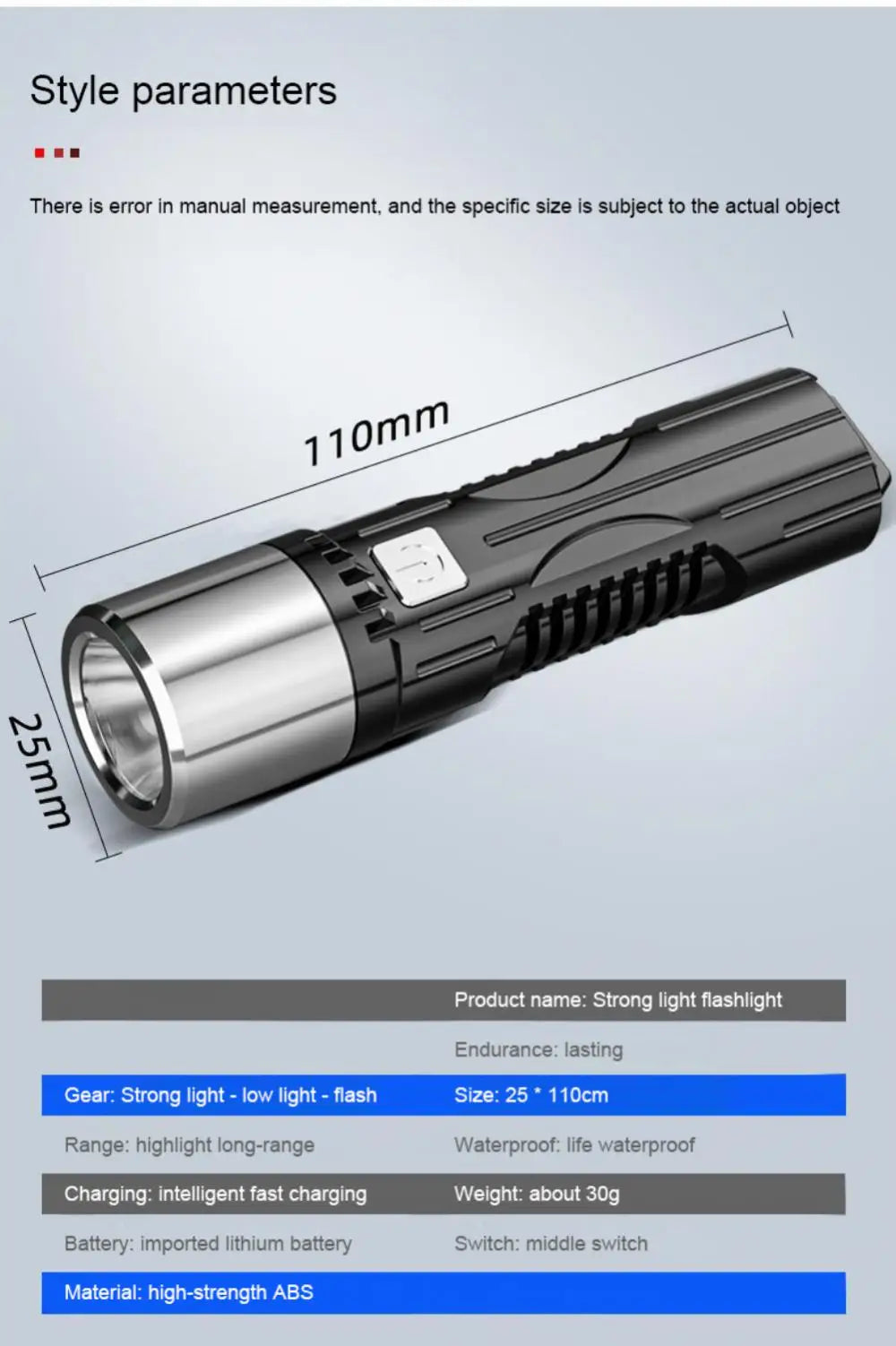 Super Bright LED Flashlight USB Rechargeable Led Torch for Night Riding Camping Hunting & Indoor Flash light