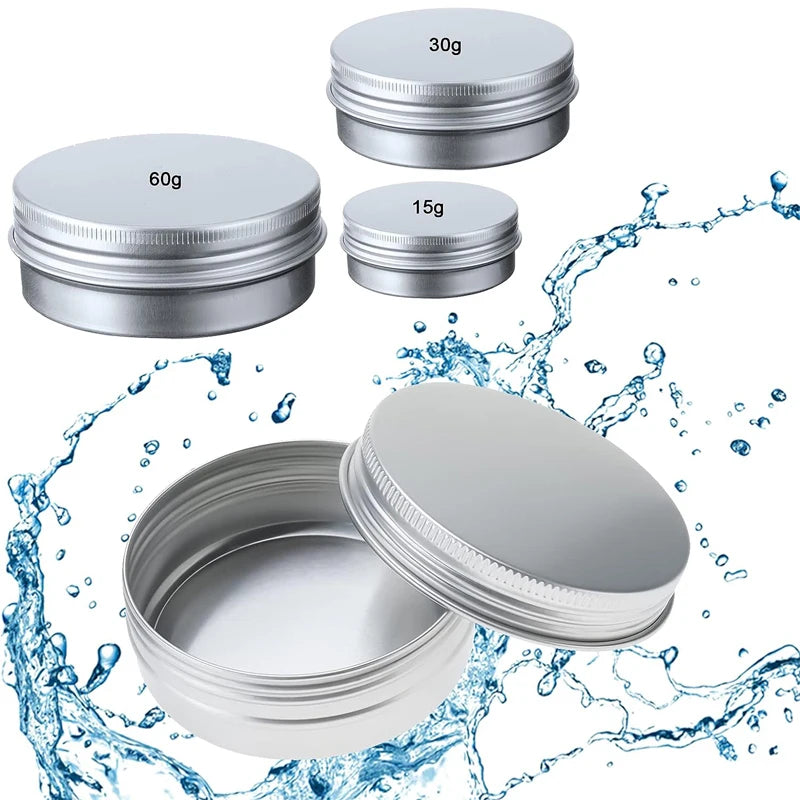 10pcs round aluminum box tin jar 5ml 10ml 15ml 30ml 50ml 80ml 100ml screw lid storage fragrance candle lip balm oil empty jar