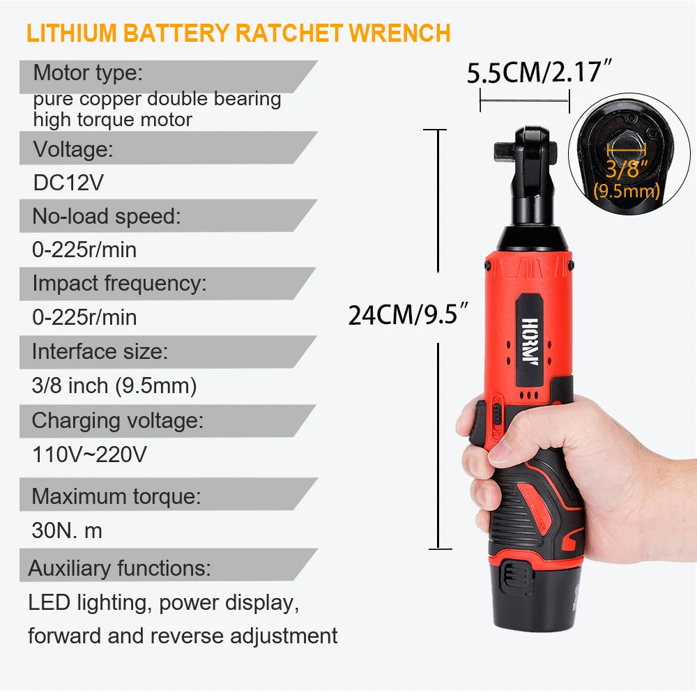 12V/18V Electric Impact Wrench Cordless Rechargeable Screwdriver 3/8 Inch Right Angle Ratchet Wrenches Driver Drill Power Tool