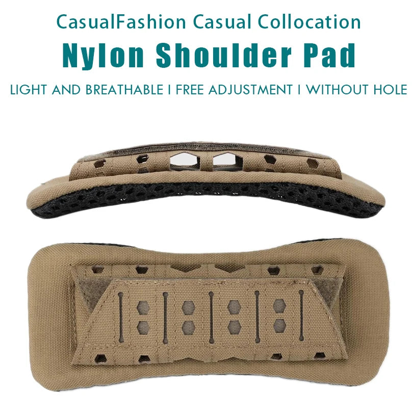 Tactical Shoulder Pad Strap Vest Comfort Cushion Laser Cutting Pad Nylon Mesh Protect Pads Molle For Hunting Vest Accessory