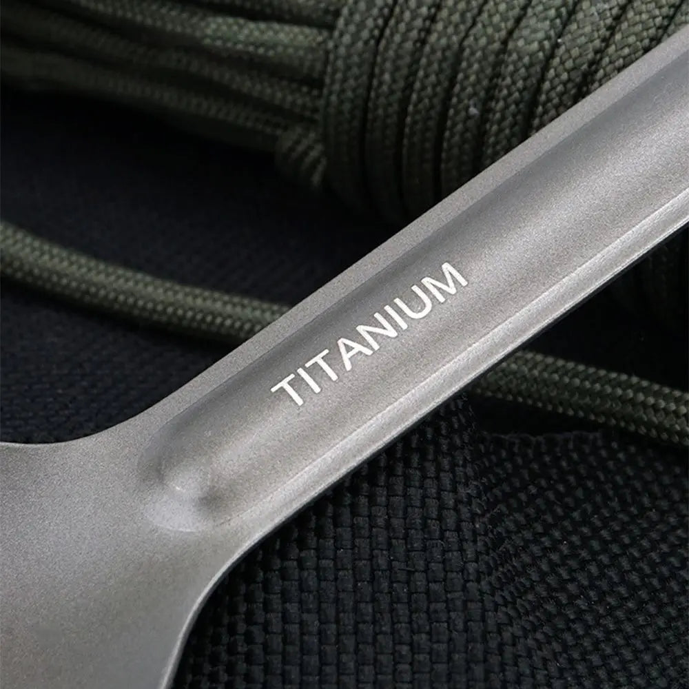 Titanium Tableware Outdoor Camping Portable Picnic Titanium Spoon Cookware Titanium Alloy Fork Ultralight Pure Titanium Spork