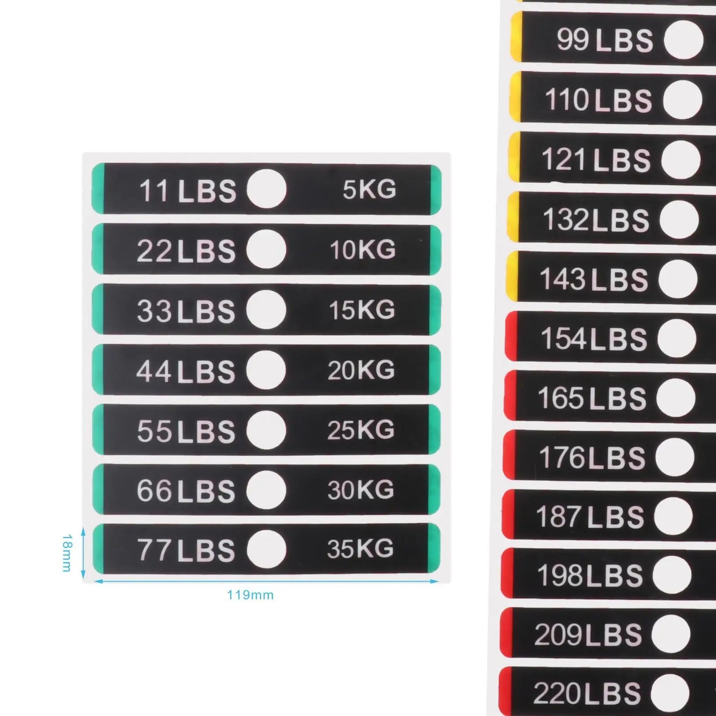 2x Weight Stack Labels Number Stickers 11lbs to 220Ibs Weight Stickers for Workout Fitness Equipment Accessories