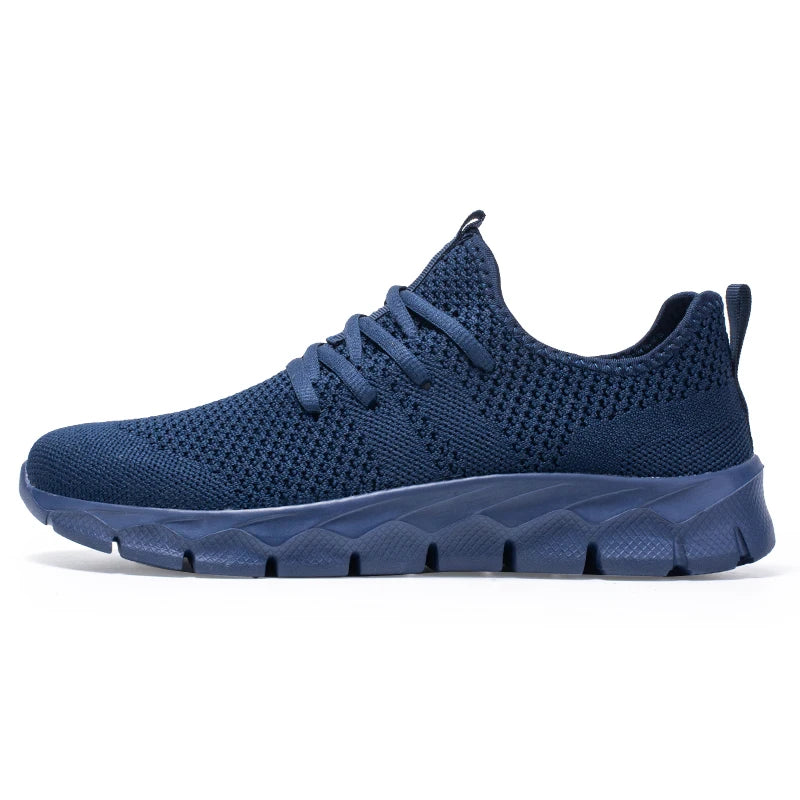 Men's flying woven outdoor running shoes, casual, comfortable, lightweight, breathable sports shoes