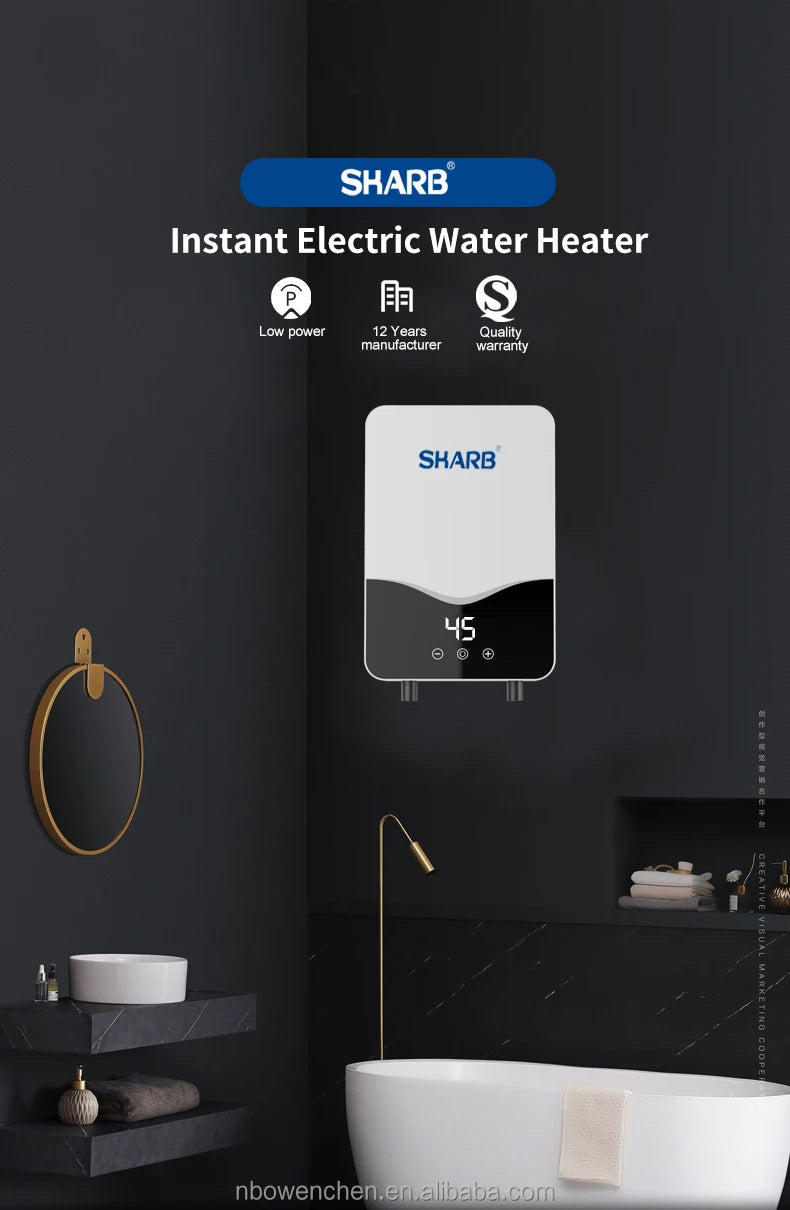 bathroom home appliance tankless shower electric instant water heater with bath shower at home