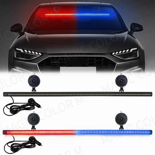 96 LED Strobe Lights For Emergency Flash Warning Lamp Windshield Bar 3030 Beads Red Blue Amber White Green Car Light Assembly