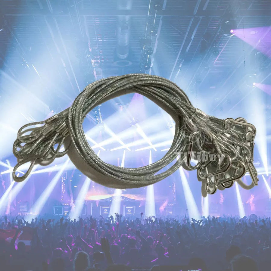 1-30 Cables Safety Cable Steel Wire Stage Light Safety Ropes Security Cable for Stage Moving Head Par Light