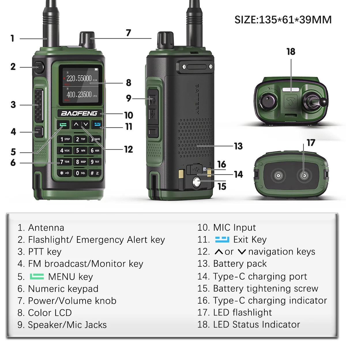 Baofeng UV-17 Pro V2 Wireless Copy Frequency Tri Band Waterproof Powerful Walkie Talkie Long Range UV-5R UV S9 Two Way Radio