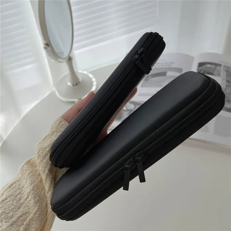 Black Small+Large Cosmetic Storage Bags Waterproof Double Zipper Makeup Brushes Case Women Bag Portable Travel Brush Holder