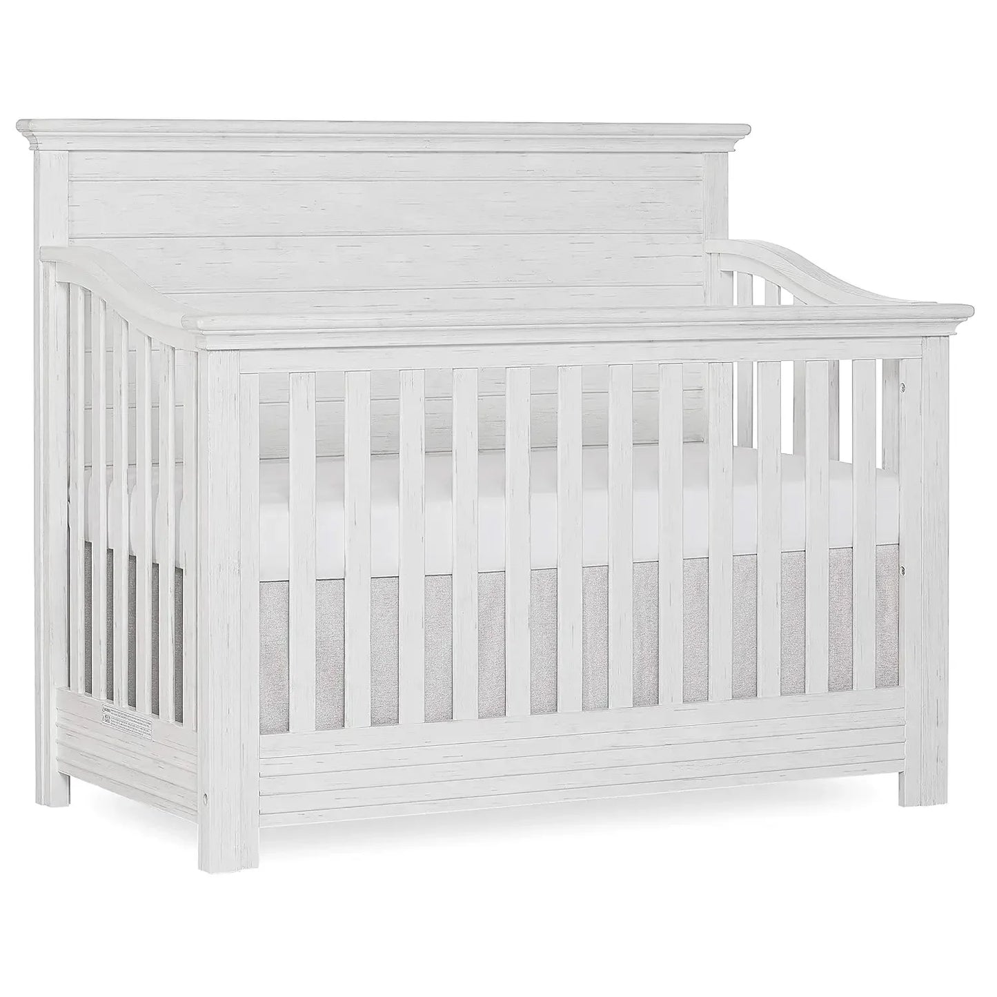 Evolur Waverly 5-in-1 Full Panel Convertible Crib in Weathered White,Greenguard Gold Certified 58.75x31.25x46.5 Inch (Pack of 1)