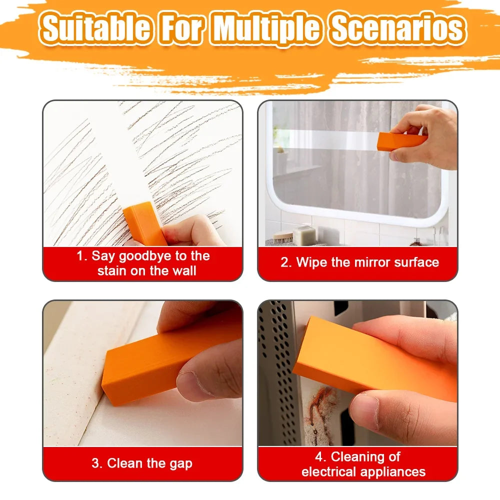 Rubber Limescale Eraser Faucet Rust Remover Scratch Wiper Bathroom Kitchen Washable Cleaning Tool Reusable Home Household Sponge