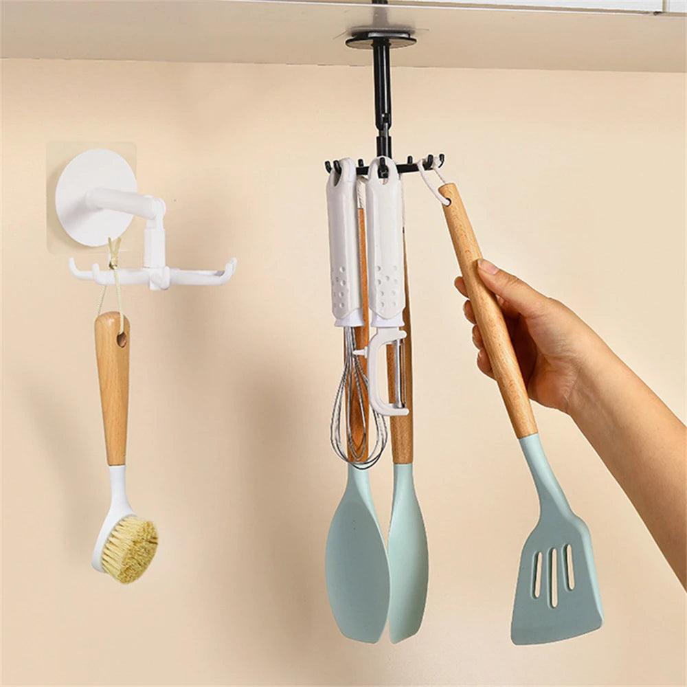 Kitchen accessories Hook Wall Sticky Hook Kitchenware Spatula Spoon Knife Storage Rotating  Storage Kitchen Rack Gadget