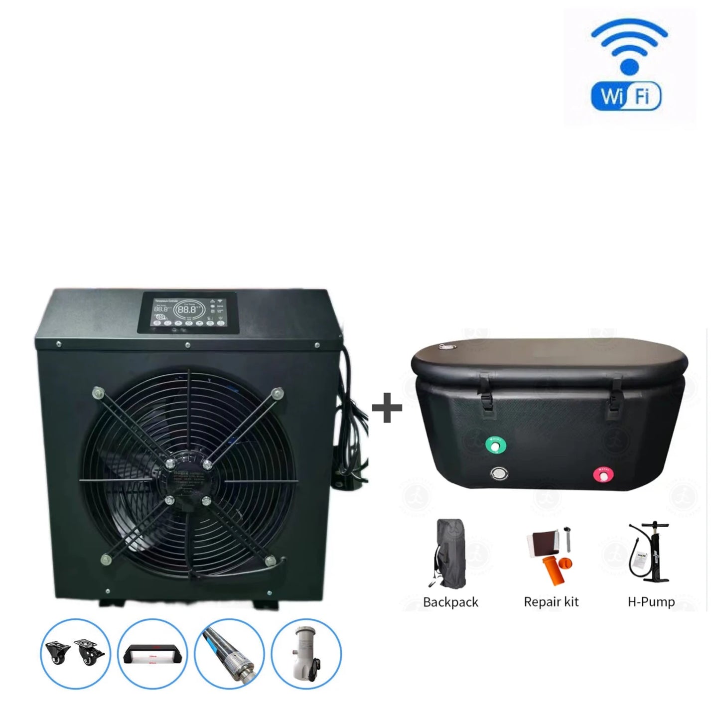 2024 New Professional Athlete 1HP Cold Water Ice Bath Chiller, Cold Water Circulation System Carries WiFi Filtered Ozone UV