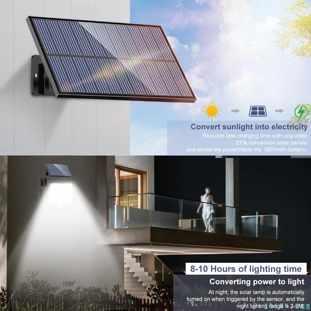 234LED Solar Light Outdoor Waterproof With Motion Sensor 3 Lighting Mode Security Light Solar Flood Light for Garden Garage Yard