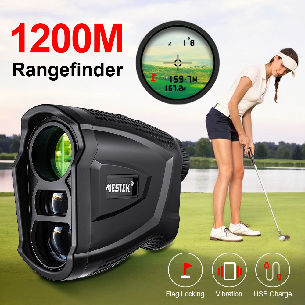 Golf Laser Rangefinder 1200/800/600m Type-C x6 M/Yd Magnet Vibration Long Distance Meter Telemeter Range Finder for Hunting Camp