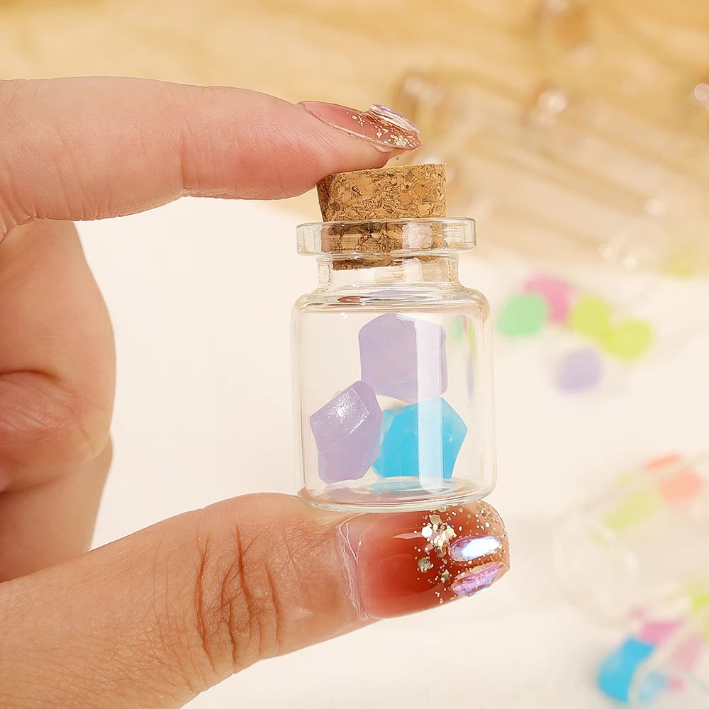 10PCS 5ml-20ml Small Glass Bottles with Cork Stoppers DIY Decoration Mini Glass Vials Cork Message Glass Vial Wishing Bottles