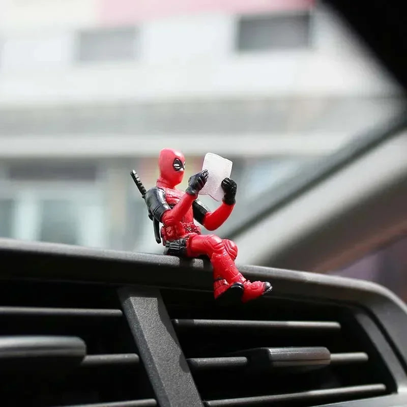 Disney Marvel X-Men Sitting Lying Posture Model Deadpool 2 Action PVC Fantasy Figurines Toys Figure Car Ornament Anime Mini Doll