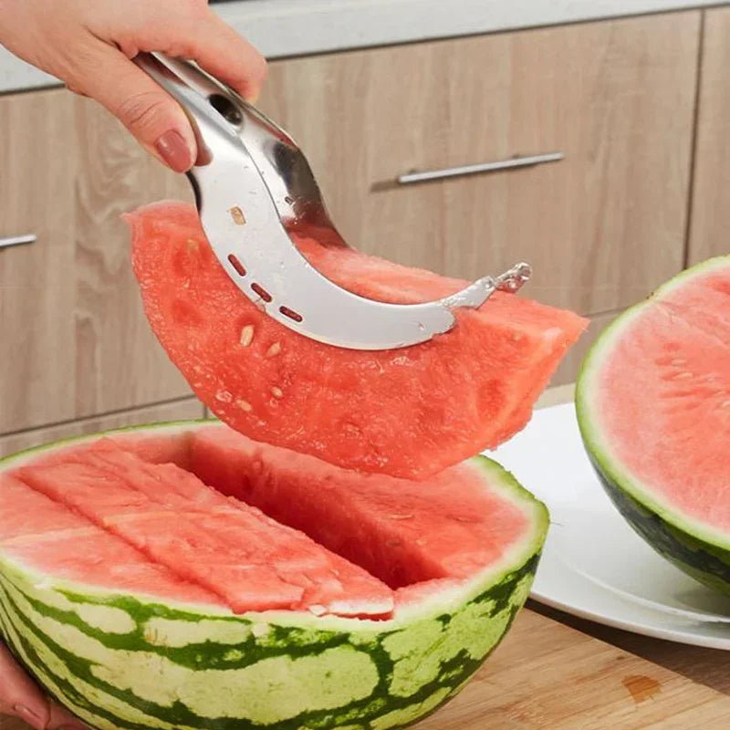 Kitchen Summer Watermelon Artifact Slicing Knife 304 Stainless Steel Knife Corer Fruit And Vegetable Tools Watermelon Clip