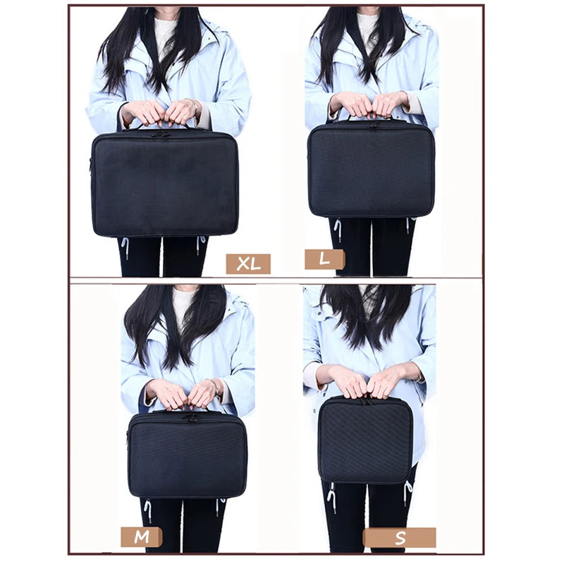 Professional Cosmetic Bag for Women Leather Cosmetic Bags Waterproof Oxford Large Capacity Travel Makeup Case for Makeup Artist