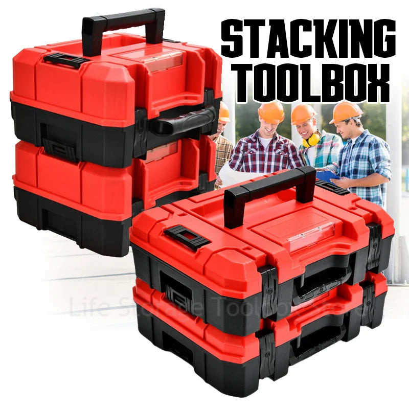 Multifunctional Tool Box Plastic Stacked Toolbox Organizer Suitcase Tool Storage Hard case Portable Large Capacity Toolbox