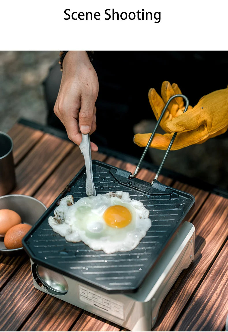 Naturehike outdoor camping picnic BBQ Grill Pan Square Aluminum Alloy Stainless steel Non Stick frying pan