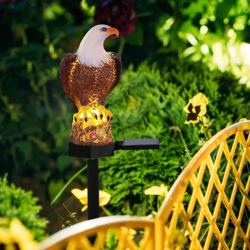 Waterproof Solar Power LED Light Garden Path Yard Lawn Owl Animal Ornament Lamp Outdoor Garden Decor Accessories Eagle Statues