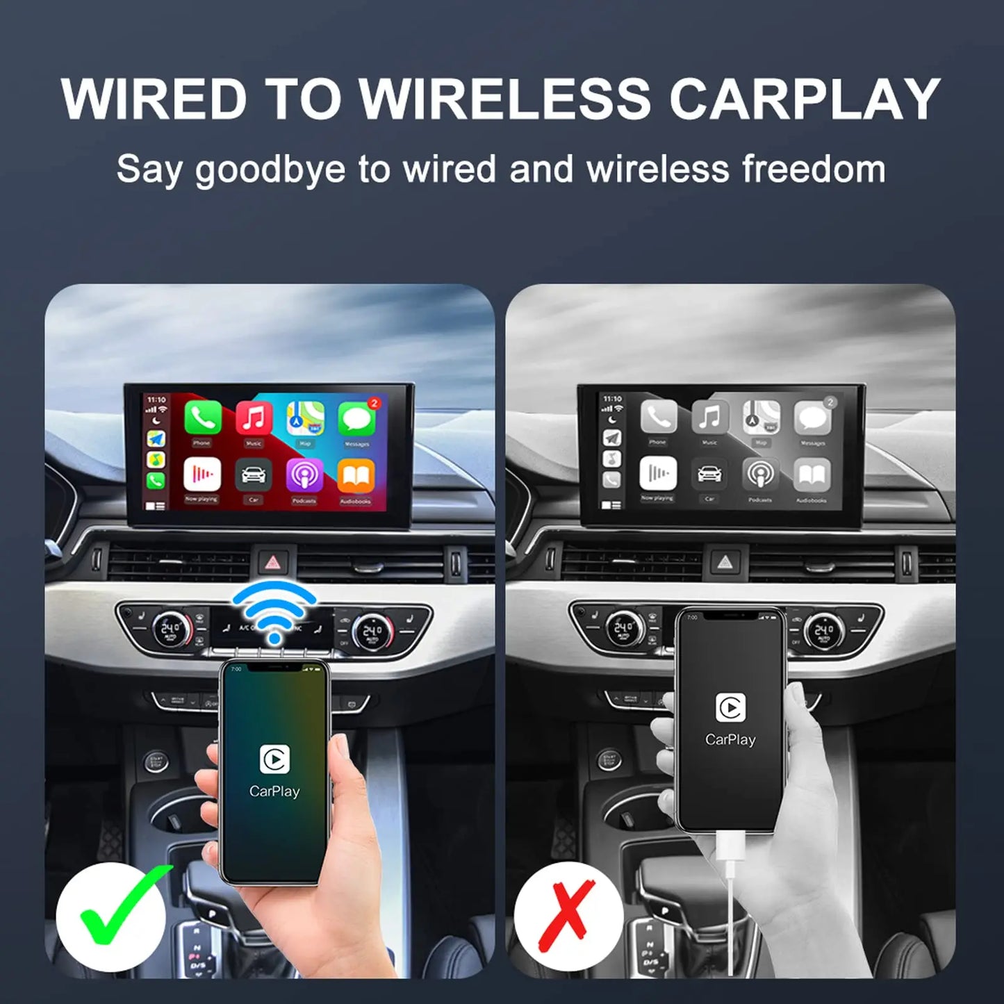 Wireless Android Auto Adapter for OEM Wired AA Cars Android Auto Dongle for Android Phone Convert Wired to Wireless 5Ghz WiFi