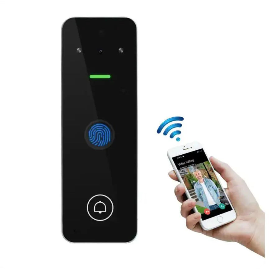 Tuya APP WIFI Smart Video Doorbell Intercom Access Control Fingerprint RFID Reader Remote Open by Mobile Phone for Villa