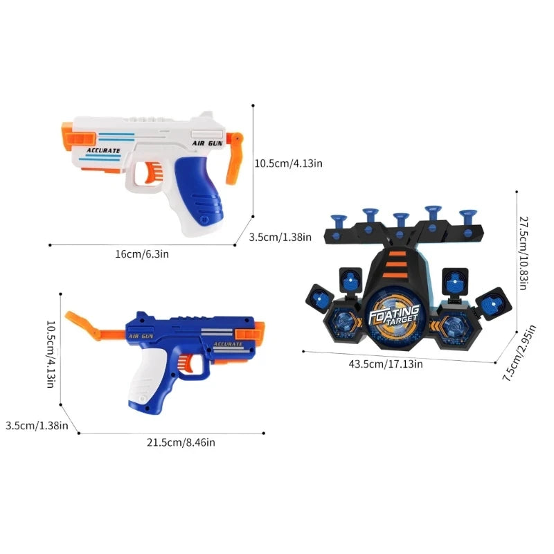 New Electric Floating Flying Ball Shooting Target with Double Pistol Soft Bullet Gun Shooting Target Children's Toy Gun Set Gift