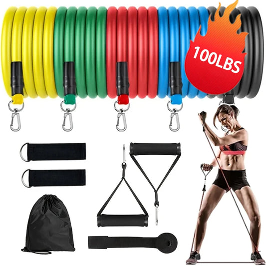 Fitness Pull Rope Resistance Rubber Band Yoga Elastic Belt Upgrade Training Stick Set Pilates Exercise Fitness Equipment