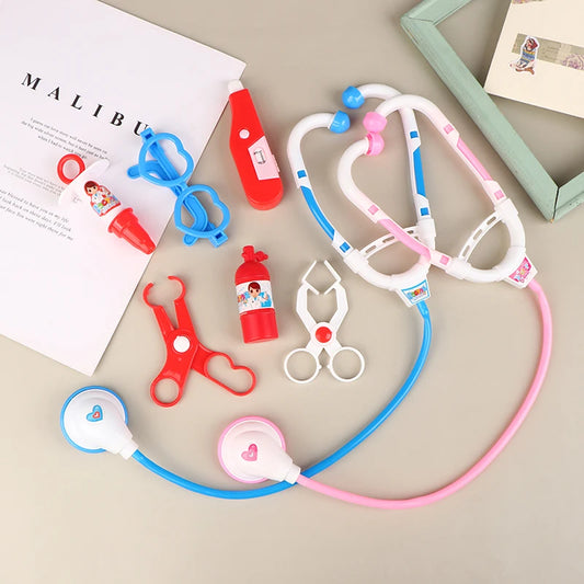 7Pcs Kids Play Doctor Game Early Educational Toys Pretend Doctors Kit Child Stethoscope Cosplay Toy