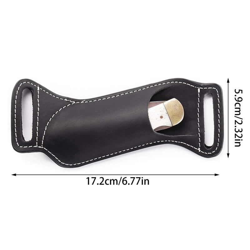 Folding Knife Case Holder Vintage Genuine Leather Knife Sheath Belt Loop Outdoor Hunting edc Knives Holster