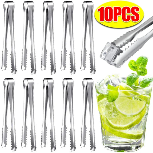 Ice Tongs Stainless Steel Bread Cake Clamps Salad Coffee Sugar Cubes Clips for Restaurant Bar Party Serving Tongs Kitchen Tools