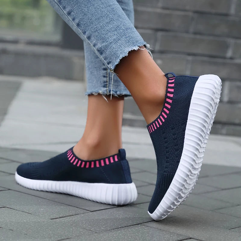 Women Sneakers Mesh Breathable Casual Tennis Shoes for Women Outdoor Walking Shoes Slip on Comfortable Lightweight Running Shoes