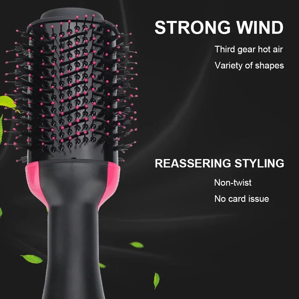 1000W Hair Dryer Hot Air Brush Styler and Volumizer Hair Straightener Curler Comb Roller One Step Electric Ion Blow Dryer Brush