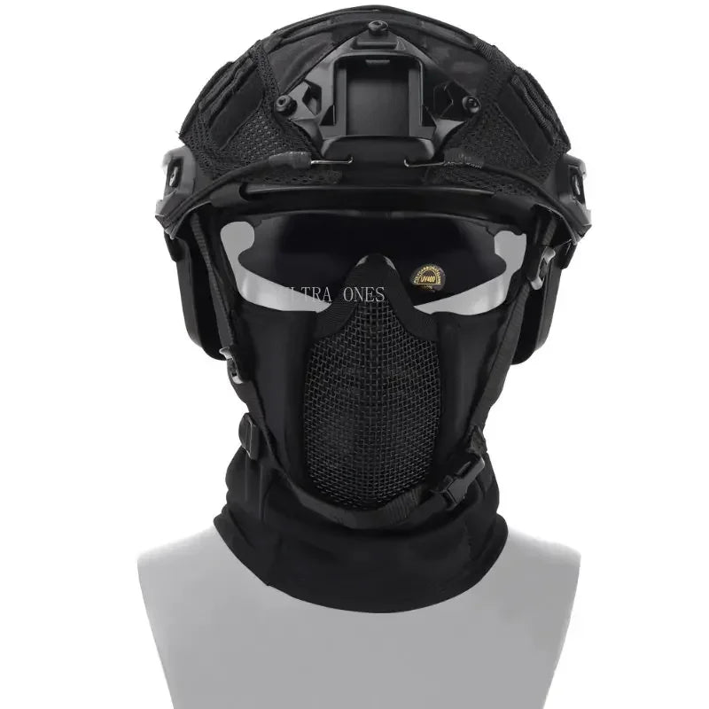 Tactical Headgear Mask Airsoft Paintball CS Steel Mesh Full Face Balaclava Masks Wargame  Cycling Soft Face Shield