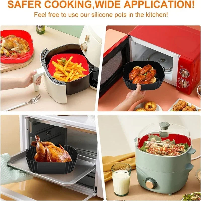 Food Grade Household Oven Tray, Square Air Fryer, Silicone Grill, Special Mat, Cake Baking Tool Tray, Silicone Kitchen Accessory