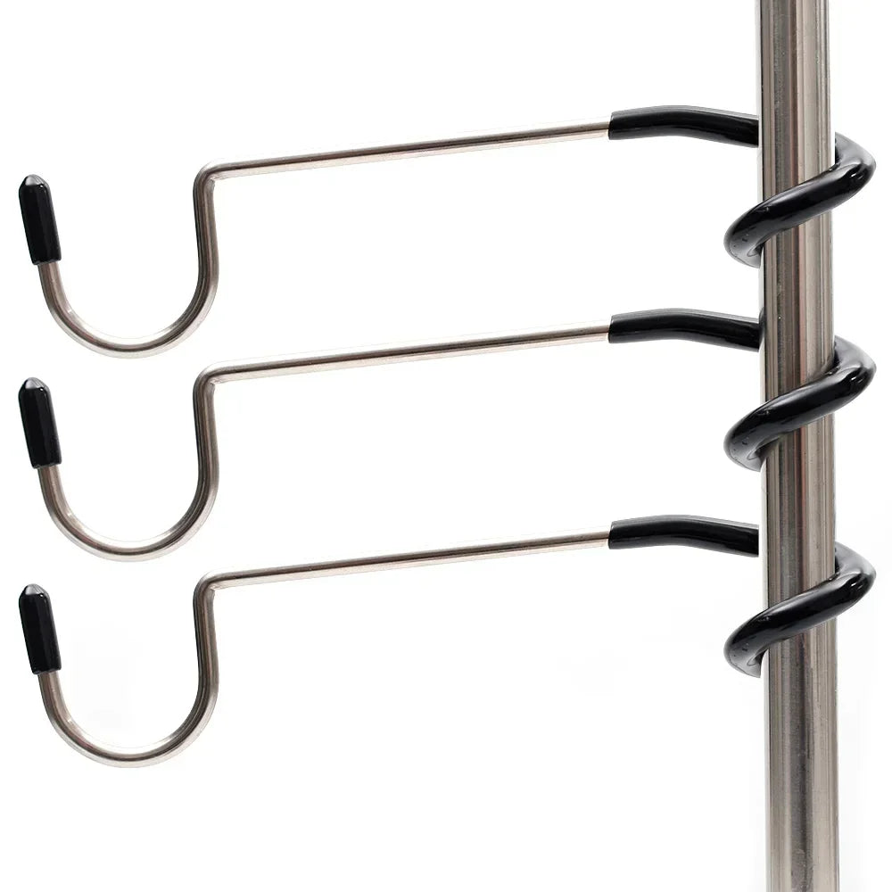 1/2/4Pcs Stainless Steel Light Stand Holder Hook Portable Tent Pole Lamp Hanger Hunting Fishing Lantern Hanger Outdoor Accessory